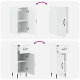 4 Piece Bathroom Cabinet Set HAARLEM White Engineered Wood - Close-Up Angle