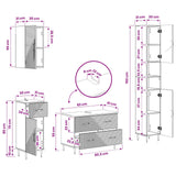 4 Piece Bathroom Cabinet Set HAARLEM White Engineered Wood