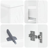 4 Piece Bathroom Cabinet Set DELFT White Engineered Wood - Close-Up Angle
