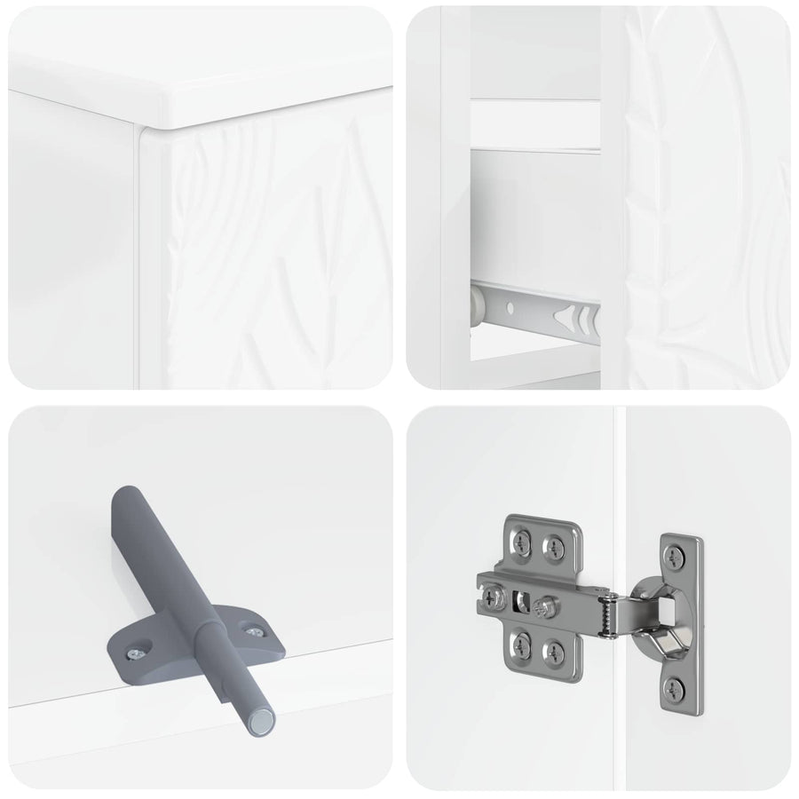 4 Piece Bathroom Cabinet Set DELFT White Engineered Wood