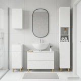 4 Piece Bathroom Cabinet Set DELFT White Engineered Wood