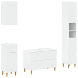 4 Piece Bathroom Cabinet Set DELFT White Engineered Wood
