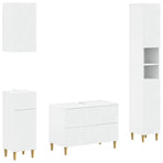 4 Piece Bathroom Cabinet Set DELFT White Engineered Wood