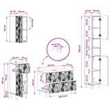 4 Piece Bathroom Cabinet Set DELFT White Engineered Wood - Extra Image