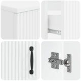 4 Piece Bathroom Cabinet Set HOORN White Engineered Wood - Close-Up Angle