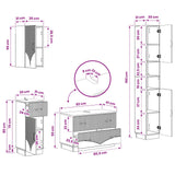 4 Piece Bathroom Cabinet Set HOORN White Engineered Wood