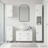 4 Piece Bathroom Cabinet Set BREDA White Engineered Wood