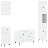4 Piece Bathroom Cabinet Set BREDA White Engineered Wood