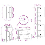 4 Piece Bathroom Cabinet Set BREDA White Engineered Wood - Extra Image