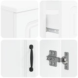 4 Piece Bathroom Cabinet Set UTRECHT White Engineered Wood - Close-Up Angle
