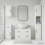 4 Piece Bathroom Cabinet Set UTRECHT White Engineered Wood
