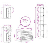 4 Piece Bathroom Cabinet Set UTRECHT White Engineered Wood