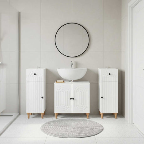3 Piece Bathroom Cabinet Set ALKMAAR 3 pcs White
