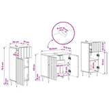 2 Piece Bathroom Cabinet Set ZWOLLE White Engineered Wood