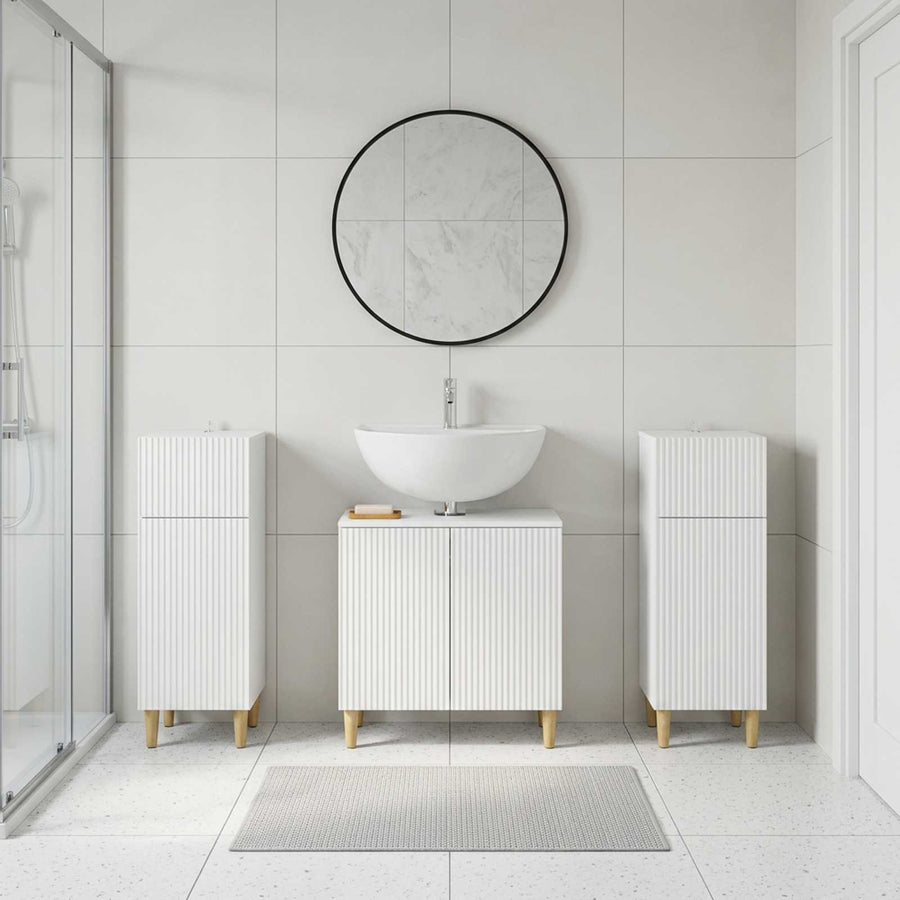 3 Piece Bathroom Cabinet Set ARNHEM 3 pcs White 30 x 31 x 80 cm