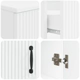 2 Piece Bathroom Cabinet Set HOORN White Engineered Wood - 45-Degree Angle