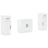 2 Piece Bathroom Cabinet Set HOORN White Engineered Wood