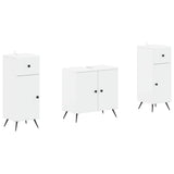2 Piece Bathroom Cabinet Set BREDA White Engineered Wood