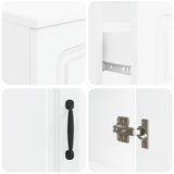 2 Piece Bathroom Cabinet Set UTRECHT White Engineered Wood - 45-Degree Angle