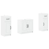 2 Piece Bathroom Cabinet Set UTRECHT White Engineered Wood