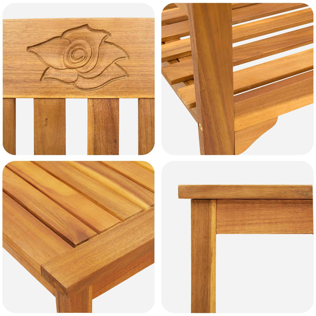 Garden Rose Lounge Set 4 pcs Solid Acacia Wood
