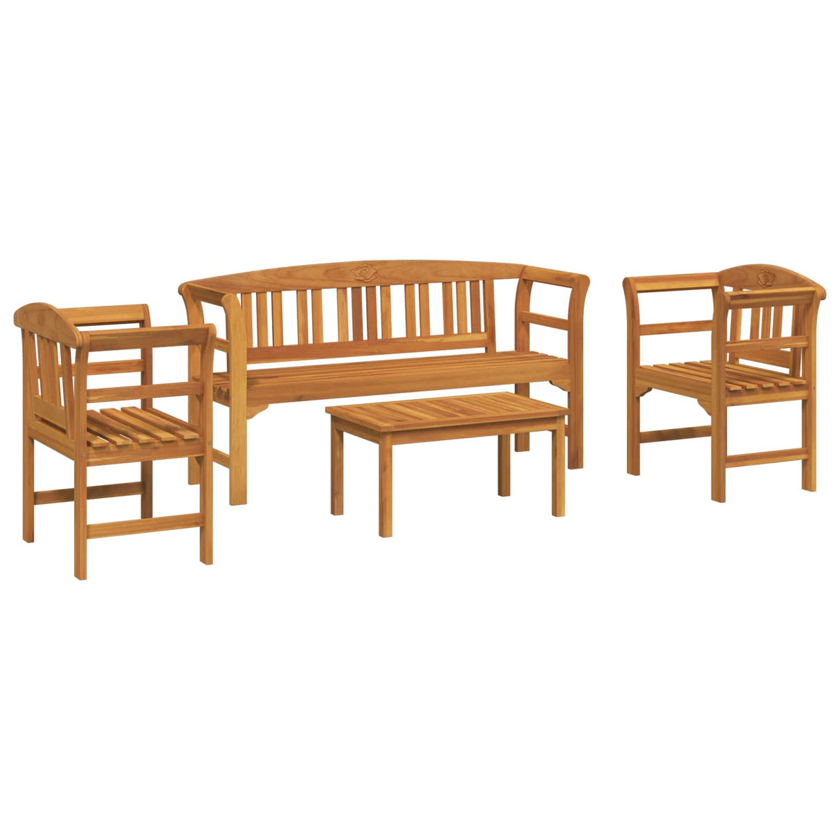 Garden Rose Lounge Set 4 pcs Solid Acacia Wood
