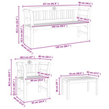 Garden Rose Lounge Set 4 pcs Solid Acacia Wood