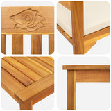 Garden Rose Lounge Set with Cushion 4 pcs Solid Acacia Wood