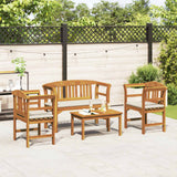 Garden Rose Lounge Set with Cushion 4 pcs Solid Acacia Wood - Top-Down View
