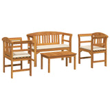 Garden Rose Lounge Set with Cushion 4 pcs Solid Acacia Wood
