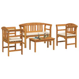 Garden Rose Lounge Set with Cushion 4 pcs Solid Acacia Wood
