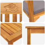 Garden Rose Lounge Set with Cushion 4 pcs Solid Acacia Wood