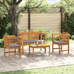 Garden Rose Lounge Set 4 pcs Solid Acacia Wood