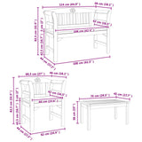 Garden Rose Lounge Set with Cushion 4 pcs Solid Acacia Wood