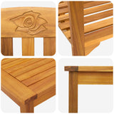 Garden Rose Lounge Set 3 pcs Solid Acacia Wood - Close-Up Angle