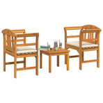 Garden Rose Lounge Set 3 pcs Solid Acacia Wood