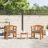 Garden Rose Lounge Set with Cushion 3 pcs Solid Acacia Wood