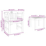 Garden Rose Lounge Set with Cushion 3 pcs Solid Acacia Wood
