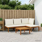 5 pcs Solid Acacia Wood & Rope Natural