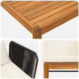 7 pcs Solid Acacia Wood & Rope Natural - Extra Image