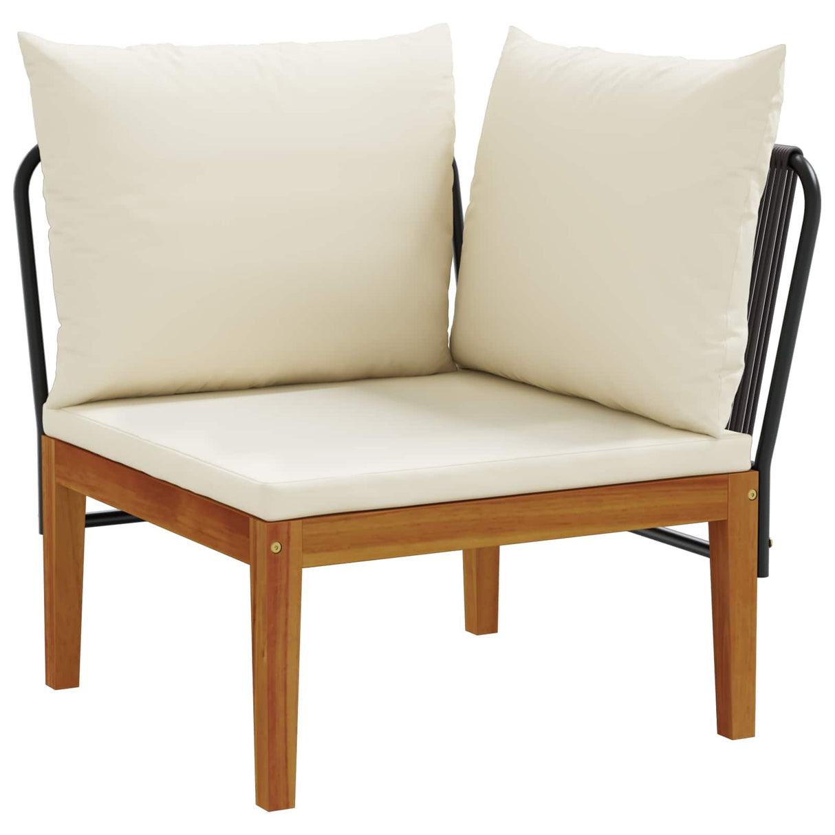 5 pcs Solid Acacia Wood & Rope Natural