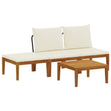 4 pcs Solid Acacia Wood & Rope Natural - Front View