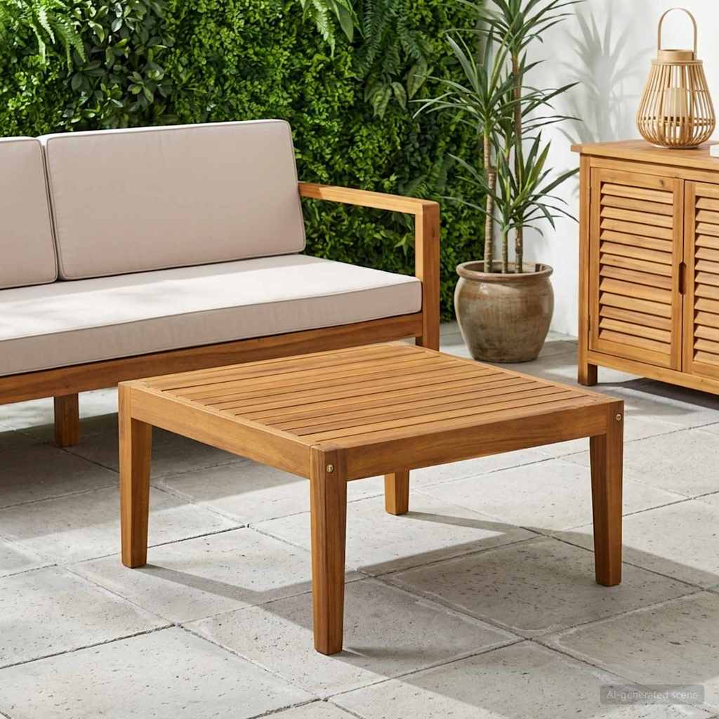 Garden Table Solid Acacia Wood Natural 60 x 60 x 30 cm