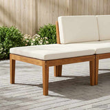 Garden Footrest with Cushion Solid Acacia Wood Natural