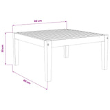 Table Solid Acacia Wood Natural 60 x 60 x 30 cm