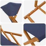Deck Chair 4 pcs 3 Position Solid Eucalyptus Wood Blue