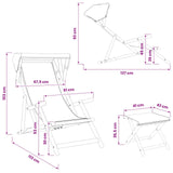 Deck Chair 4 pcs 3 Position Solid Eucalyptus Wood Blue