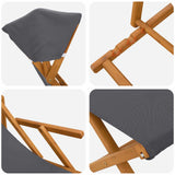 Deck Chair 4 pcs 3 Position Solid Eucalyptus Wood Grey