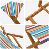 Deck Chair 4 pcs 3 Position Solid Eucalyptus Wood Multicolour - 45-Degree Angle