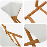 Deck Chair 4 pcs 3 Position Solid Eucalyptus Wood Cream - 45-Degree Angle
